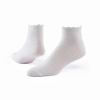 Maggie's Organics Organic Cotton Scallop Quarter Socks White L