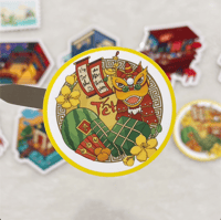 Round die cut sticker - Tet