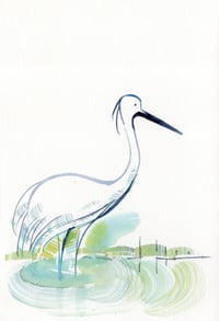 Image 1 of VENDUE Aquarelle originale "Aigrette"