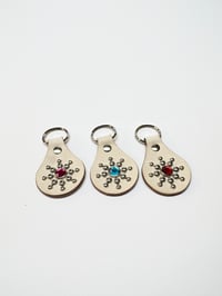 Round Leather Keychain Natural