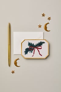 CHRISTMAS BOW BOTANICAL DIE CUT MINI CARD
