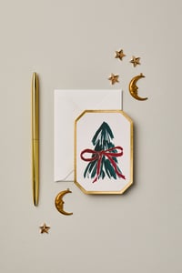 CHRISTMAS TREE BOW DIE CUT MINI CARD