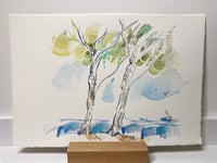 Image 2 of Aquarelle originale "Pins maritime #3"