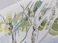 Image 3 of Aquarelle originale "Pins maritime #3"