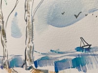 Image 4 of Aquarelle originale "Pins maritime #3"