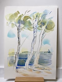 Image 2 of Aquarelle originale "Pins maritime #1"