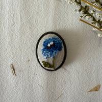 Image 1 of Hand-embroidered flower brooch, Unique handmade floral pin, Floral embroidered brooch, Artisan embro