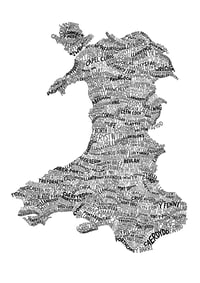 Image 1 of Cymru Map (black edition)