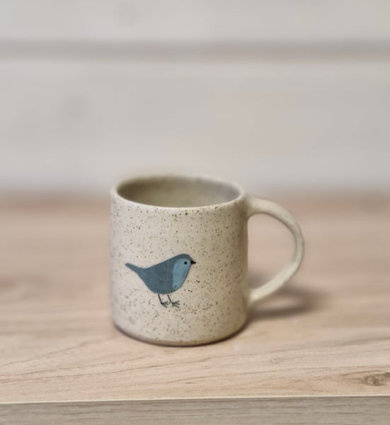 Image of Tasse à café oiseau bleu