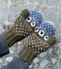 Image 1 of “Baa-ble” mittens - Moor green - Ready to ship