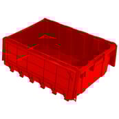 Image 2 of AR27170902 Red, 27" x 17" x 9", Attached Lid Container
