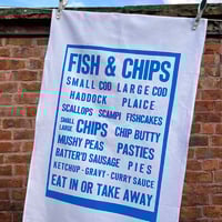 Image 1 of Fish & Chips Tea Towel