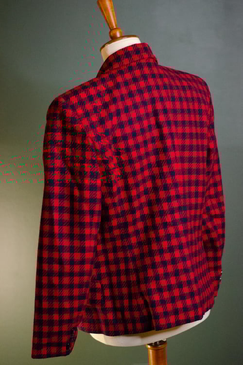 Image of Vintage Melanee Tartan Red/Navy Plaid Blazer 