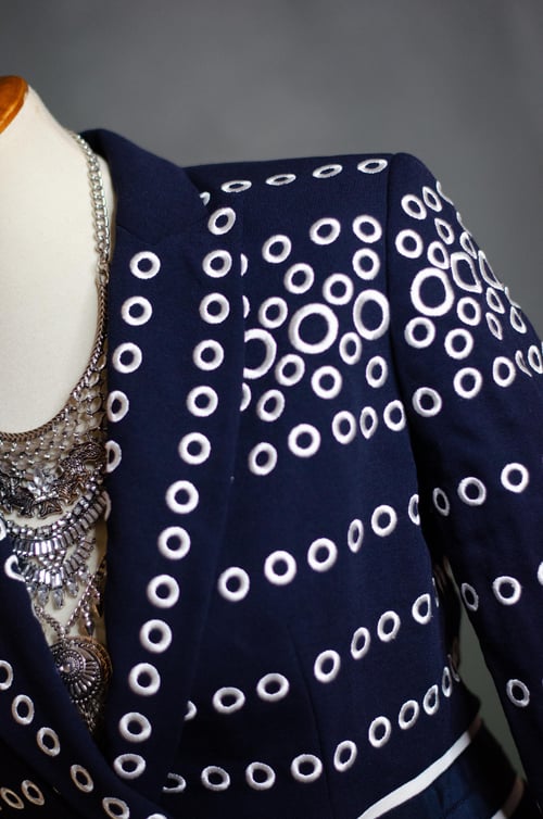 Image of Vintage Carlisle Navy/White Circles Blazer