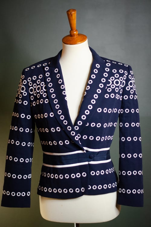 Image of Vintage Carlisle Navy/White Circles Blazer
