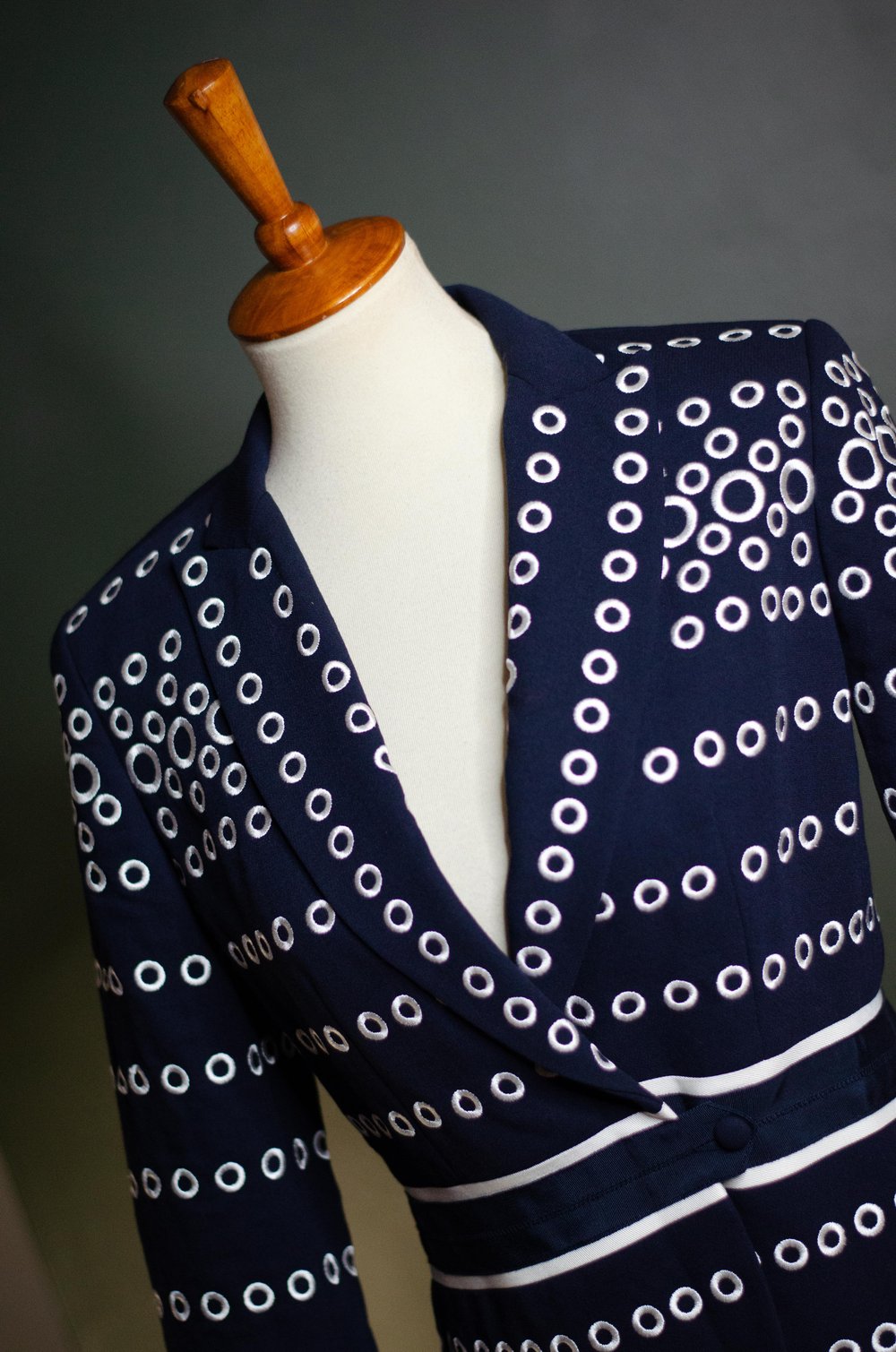 Image of Vintage Carlisle Navy/White Circles Blazer
