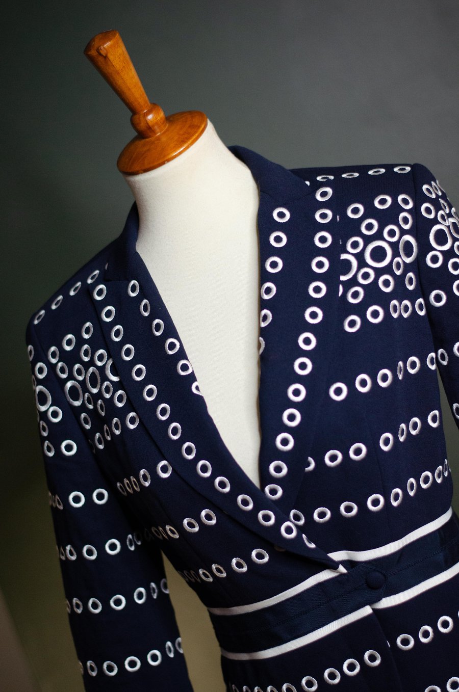 Image of Vintage Carlisle Navy/White Circles Blazer