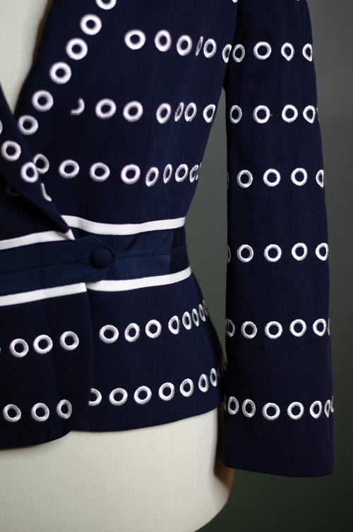 Image of Vintage Carlisle Navy/White Circles Blazer