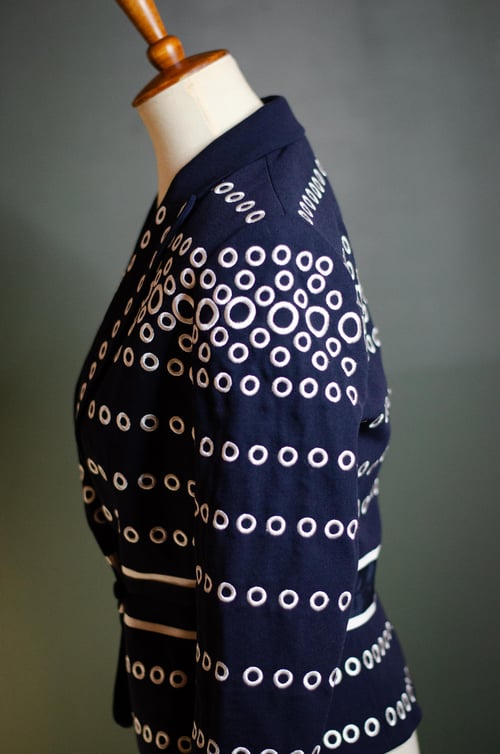Image of Vintage Carlisle Navy/White Circles Blazer