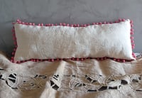 Image 6 of Coussin en canevas vintage, fond chocolat 