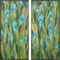 Indigo Irises Diptych