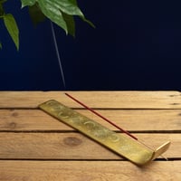Image 1 of Gold Coloured Incense Holder (Painted Aluminium) by Namaste