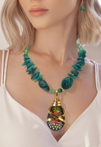 Image 1 of Marbled stone necklace 