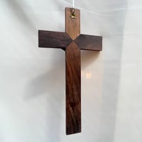 Image 8 of Grand Crucifix Antique - Jésus Christ sur la Croix - Bronze Doré & Chêne - Fin XIXe 