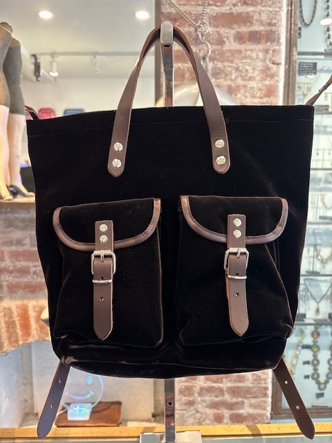Image of Velvet Knapsacks (Black or Brown)
