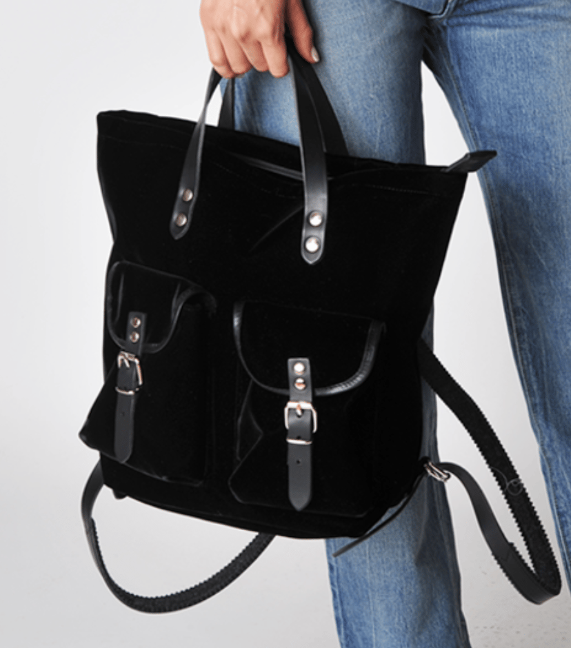 Image of Velvet Knapsacks (Black or Brown)