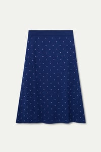Image 6 of FALDA PUNTO MIDI NAVY PUNTOS ROSAS