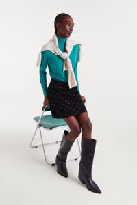 Image 6 of FALDA JAQUARD MINI PUNTOS BLANCOS