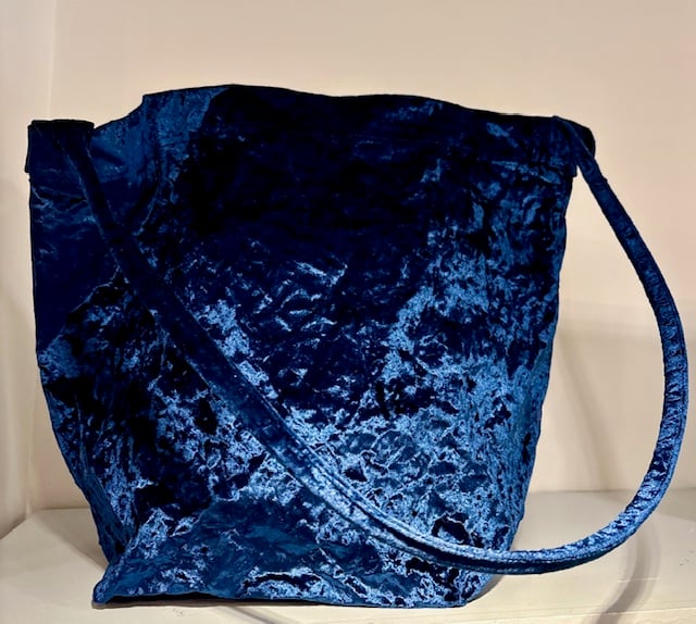 Image of Large Blue Velvet Bag