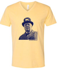Image 1 of Limited Edition - Michigan - "Churchill" v-neck t-shirt - large face