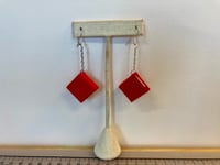 Book Earrings -Scarlet