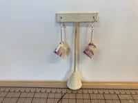 Book Earrings -Purple Trees