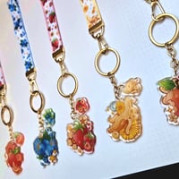 Image 1 of 【 LANYARDS 】Fruity and Berry Key Ring Keychain (13cm. Lanyard, 2" + 1" Epoxy Front)
