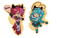 Yeehaw Teto and Miku Stickers