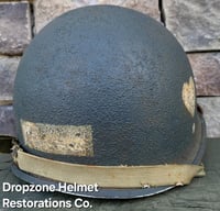 Image 10 of WWII M2 101st Airborne Helmet 502nd PIR NCO D-bale Front Seam & Paratrooper liner. 1st Aid Kit.