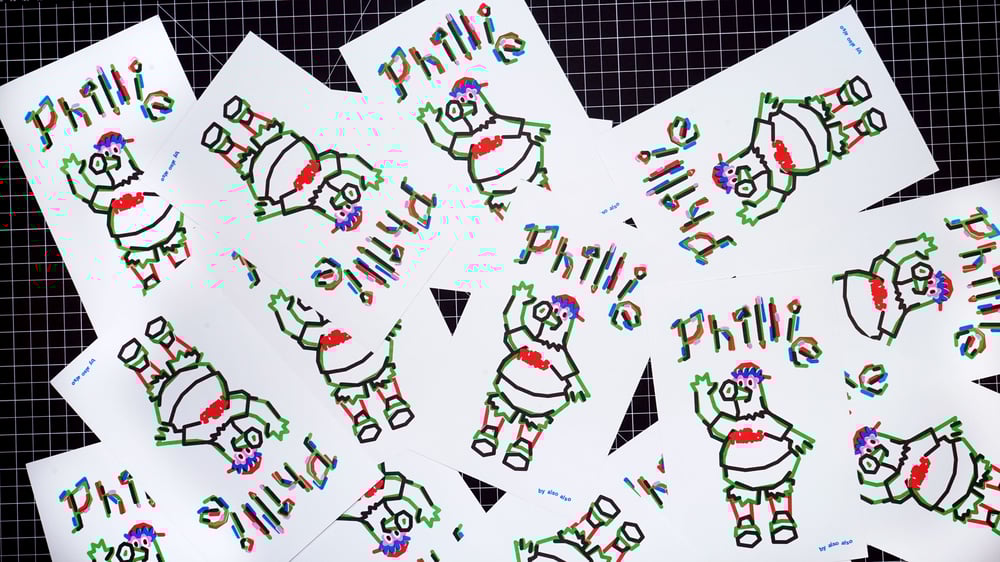 Image of Phillie Phanatic Risograph Print