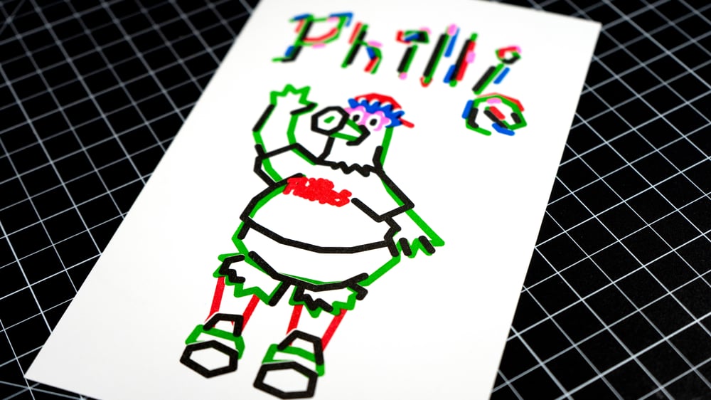 Image of Phillie Phanatic Risograph Print