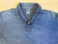 Image 2 of 45rpm indigo dyed cotton polo shirt, size 4 (fits M)