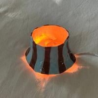 Image 1 of blue and brown striped lamp