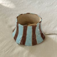 Image 2 of blue and brown striped lamp