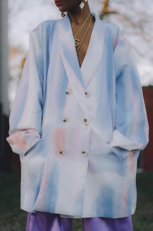 Image of Modern Eshal Watercolor Double  Breasted Blazer