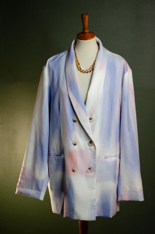 Image of Modern Eshal Watercolor Double  Breasted Blazer