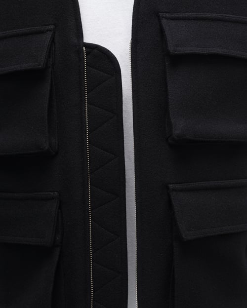 Image of Black Wool Cashmere Utility Vest