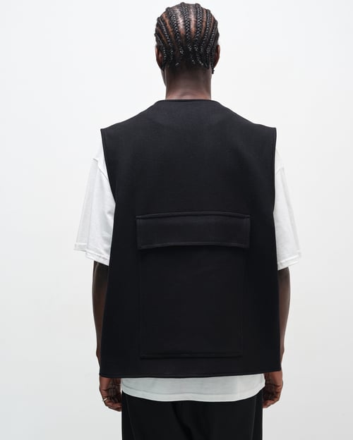 Image of Black Wool Cashmere Utility Vest