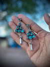 Kingman Turquouse with spiny cluster Earrings