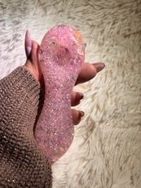 Image 4 of Bearly Love Pink Freezable Glitter Glass Tobacco Pipe